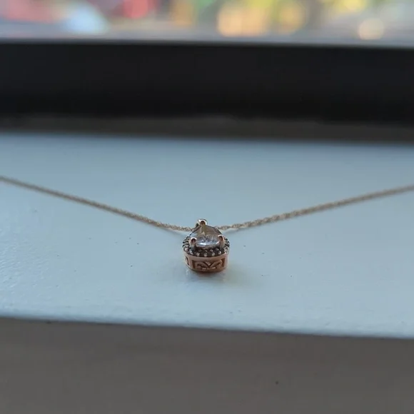 Rose Gold Tear Drop Necklace - Picture 2 of 7